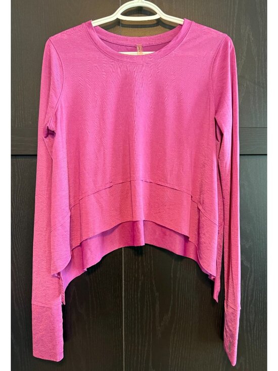 FP Movement by Free People Tops - Free People Movement Tempo Long Sleeve Magenta Top Medium Tiered Athleticwear